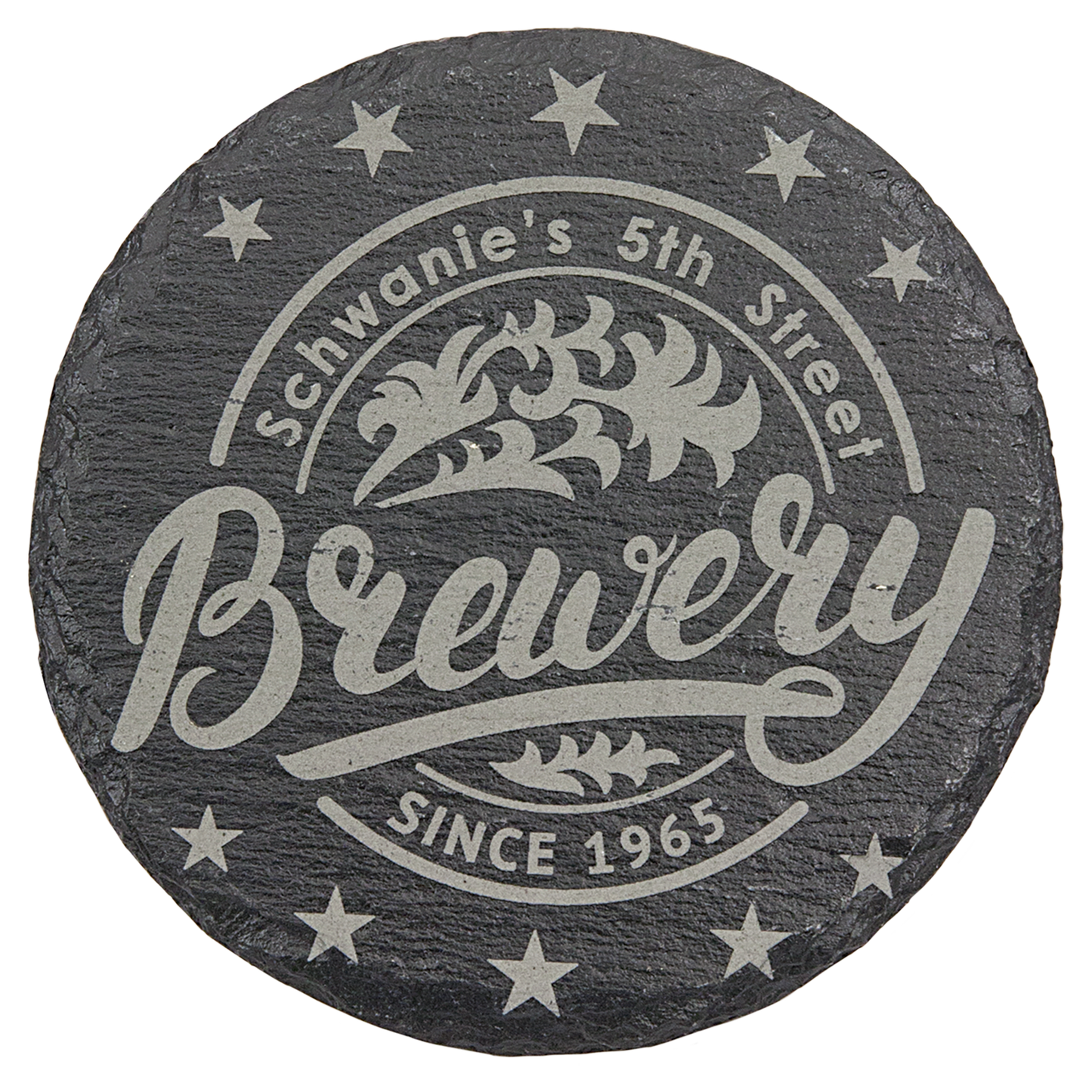 Hand-Chiseled Slate Coaster Set of 6