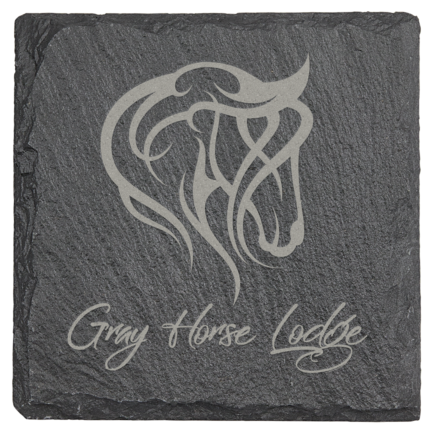 Hand-Chiseled Slate Coaster Set of 6