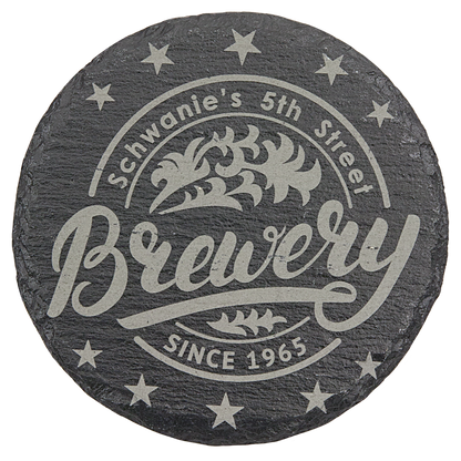 Hand-Chiseled Slate Coaster Set of 6