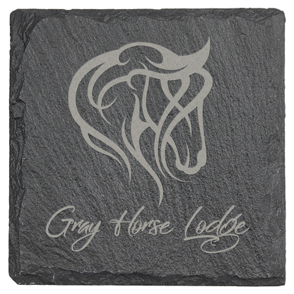 Hand-Chiseled Slate Coaster Set of 6